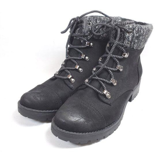 Universal Thread Women's Size 8 Combat Boots Fleece Lined Faux Suede - Picture 2 of 8